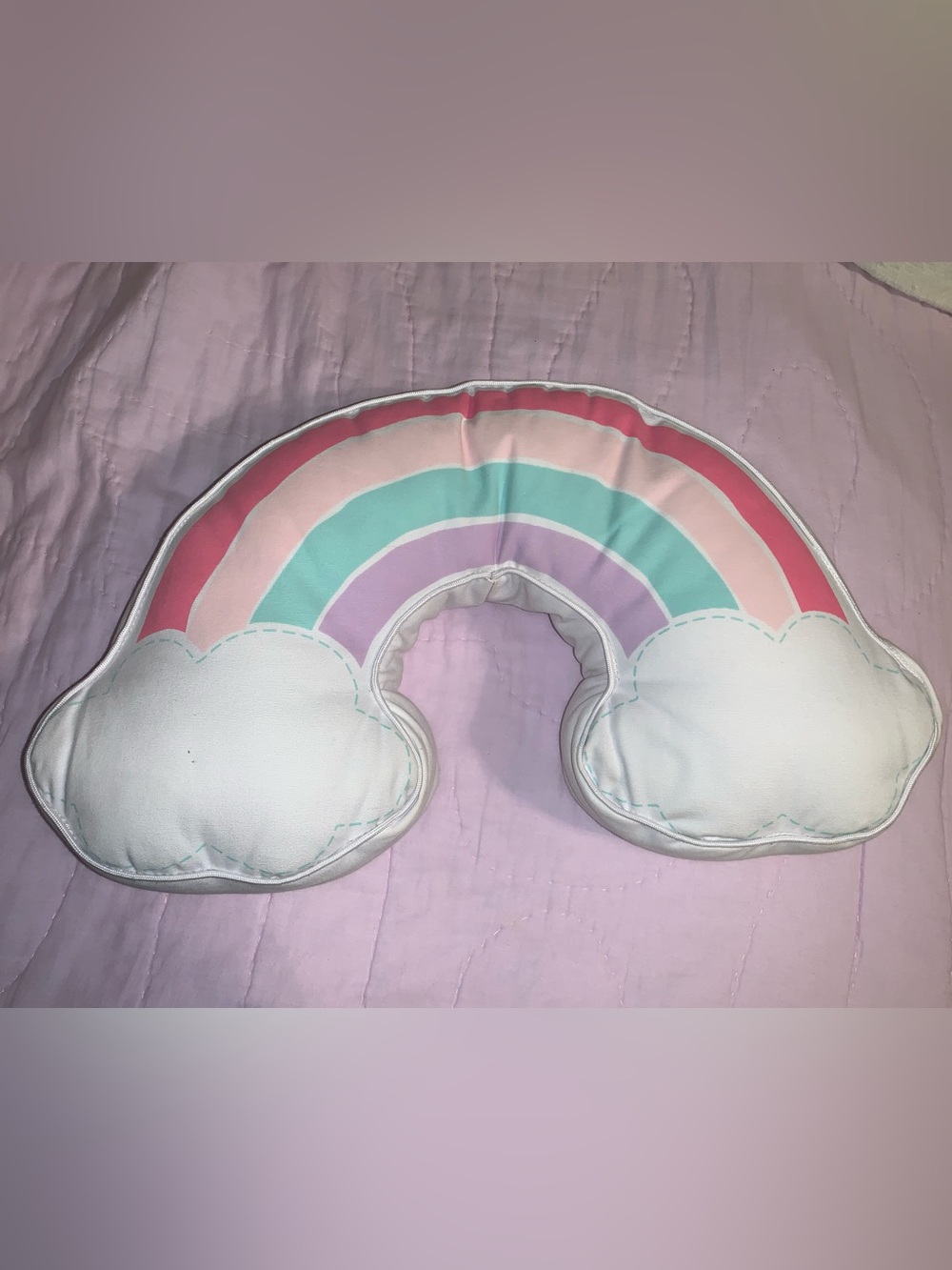 Hobby Lobby Pastel Rainbow Accent Pillow - Pink, Mint, Lavender, White